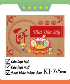 [CóSẳn] Tem decal dán nhiu loại mứt tết và hạt tết 7x5cm