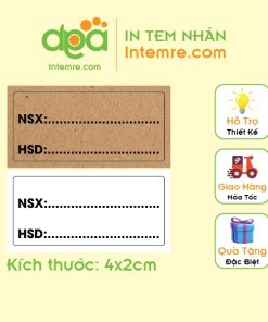 Tem Nhãn Giấy Decal Dán Intemre.com Ghi Ngày Sản Xuất (NSX) Và Hạn Sử Dụng (HSD) KT: 4x2cm SL:100 tem