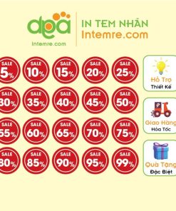 Sẵn Tem Nhãn Giấy, Decal Dán Intemre.com, Tem giảm giá, khuyến mãi Sale - KT: 3cm - SL: 100