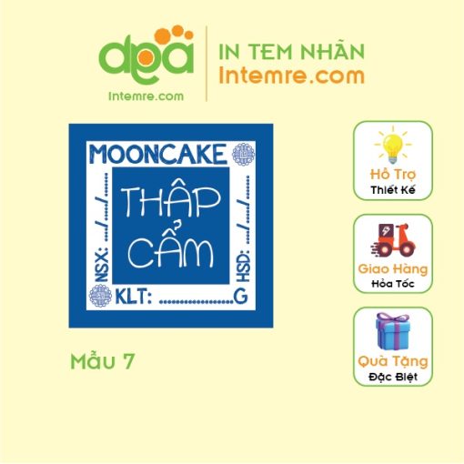 100 Tem Nhãn Giấy Decal Dán Intemre.com Bánh Trung Thu Hình Vuông 3x3cm - Mẫu 7 - Ảnh 7