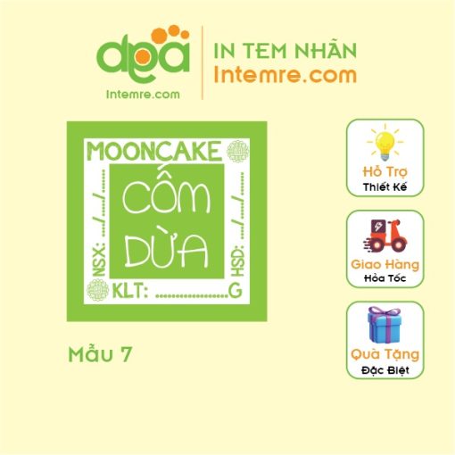 100 Tem Nhãn Giấy Decal Dán Intemre.com Bánh Trung Thu Hình Vuông 3x3cm - Mẫu 7 - Ảnh 4