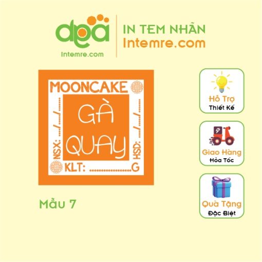 100 Tem Nhãn Giấy Decal Dán Intemre.com Bánh Trung Thu Hình Vuông 3x3cm - Mẫu 7 - Ảnh 8