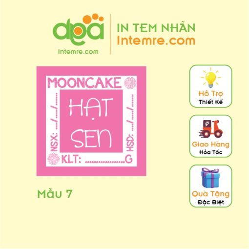 100 Tem Nhãn Giấy Decal Dán Intemre.com Bánh Trung Thu Hình Vuông 3x3cm - Mẫu 7 - Ảnh 6